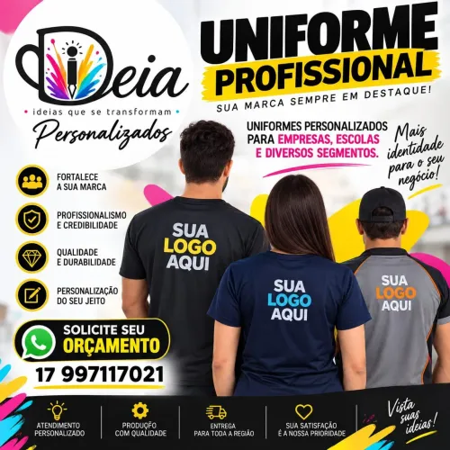 Peça seu uniforme na iDeia Personalizados.