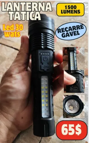 Lanterna tática 1500 lumens luz de emergência 