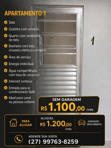 Oportunidade de alugar apartamento novo em Marcilio de Noronha, Apto N°1
