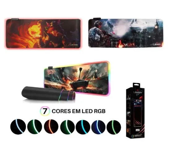 Mouse Pad Gamer RGB 80x30Cm Lehmox