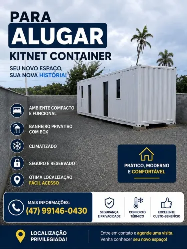? KITNET CONTAINER PARA ALUGAR - ARAQUARI/SC