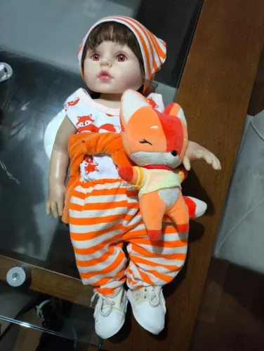 Boneco Bebê Reborn Realista Raposinha New Happy Completo + Pelúcia