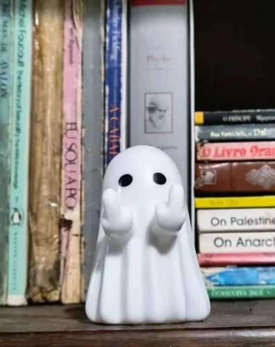 fantasminha estirando dedo decoração vintage legal antigo antiquario lindo fantasma