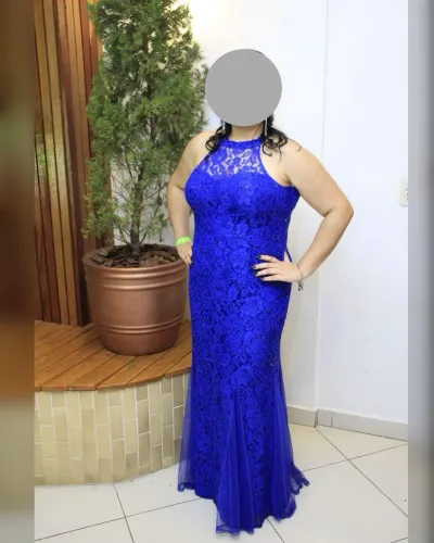 vestido de festa azul royal