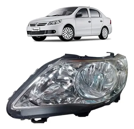Farol Gol Saveiro Voyage G5 2009 A 2012 Duplo Cromado Le Esquerdo/motorista