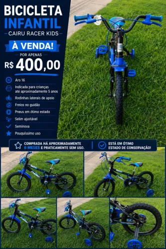 BICICLETA INFANTIL CAIRU RACER KIDS À VENDA