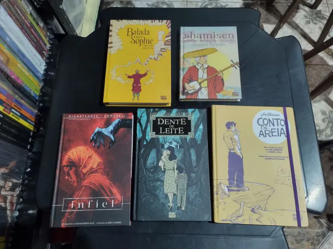 HQs Pipoca e Nanquim - Infiel, Balada para Sophie, Dente de Leite,Conto de Areia, Shamisen