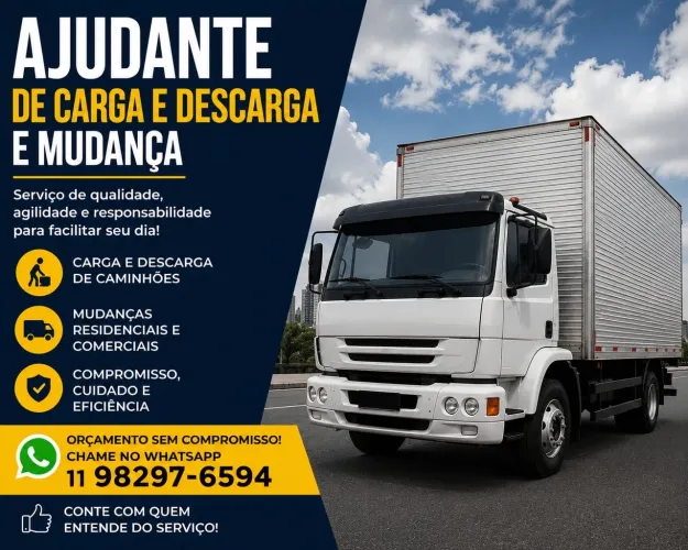 SOU AJUDANTE CARGA E DESCARGA/MUDANÇA ZONA LESTE 