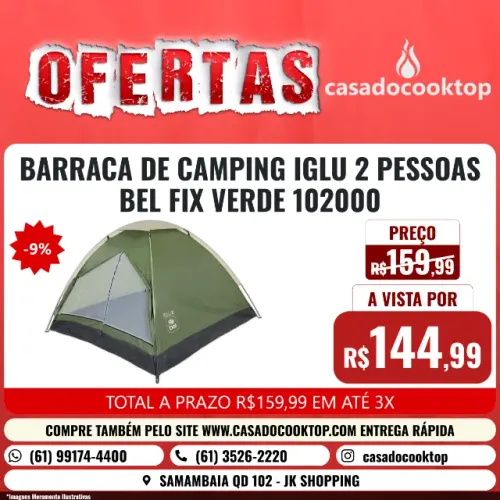 BARRACA DE CAMPING IGLU 2 PESSOAS BEL FIX VERDE 102000