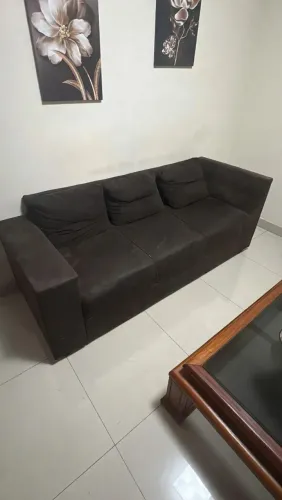 Sofá 3 lugares 2,00m marrom suede - Confortavel e Higienizado