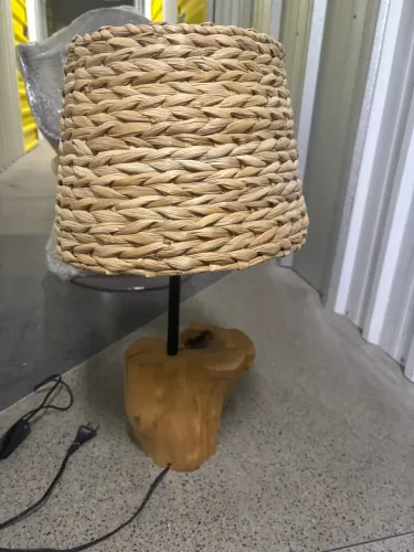 Luminária palha rústica