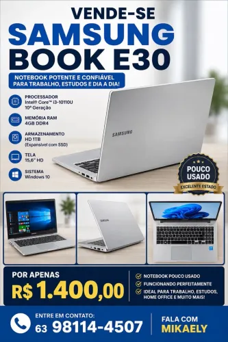Samsung Book E30 | Intel Core i3 | HD 1TB | Pouco Usado | Excelente Estado