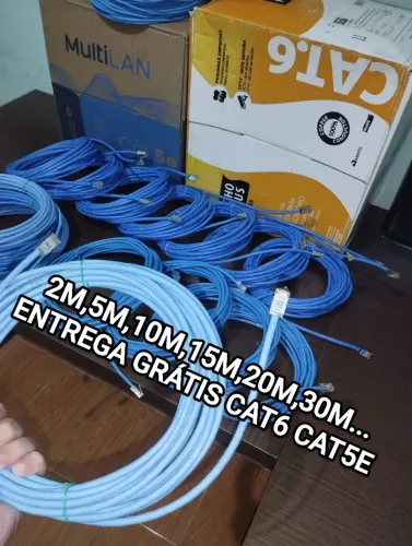 CABO DE REDE ETHERNET CAT5E E CAT6 P/ ROTEADORES,TV,PS4,PS5,NOTEBOOK,XBOX ETC..