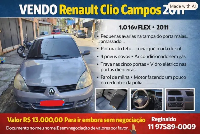 Renault Clio Hi-flex 1.0 16V 5P 2011