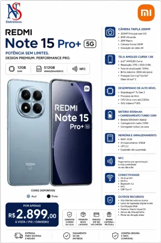 CEL XIAOMI REDMI NOTE 15 PRO+ 5G 12GB+512GB GLOBAL BLUE BLACK BROWN