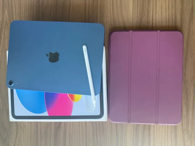 iPad 11 128 gb Azul /caneta Apple Semi novo 