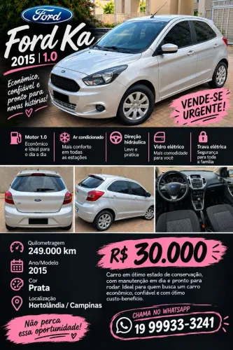 Ford KA 1.0 Se/se Plus Tivct Flex 5P 2015