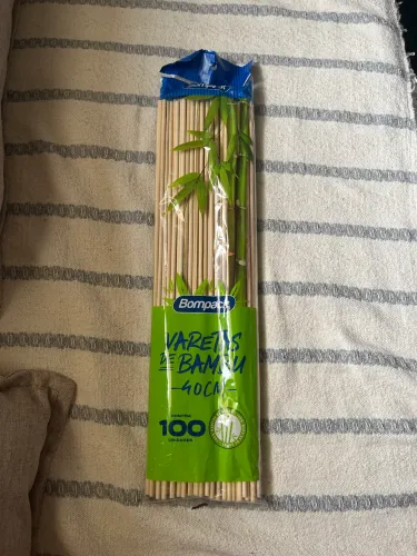 Palito Vareta de Bambu 40cm 100 unidades 