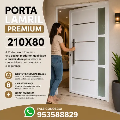 Porta Lambril Branca Completa 210x80 Premium