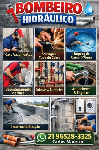 Encanador bombeiros hidraulico copacabana vila Isabel Tijuca centro catete barra sao cris