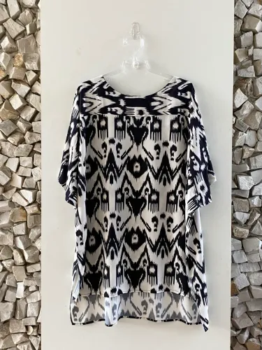 kaftan SOUQ ikat preto e branco