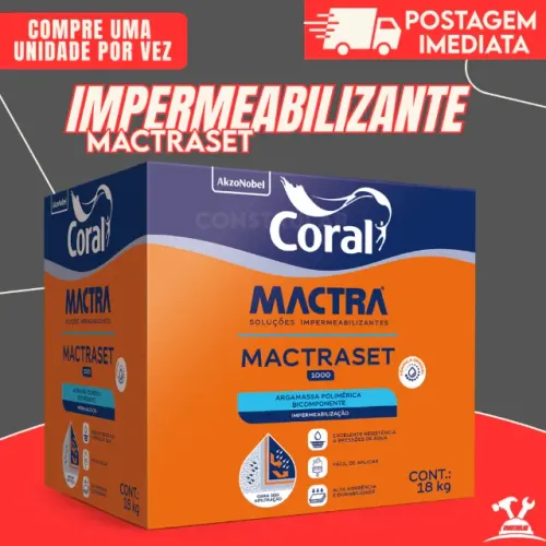 Impermeabilizante Coral Mactraset 18kg Sika top Tecplus para Banheiros e Cozinhas