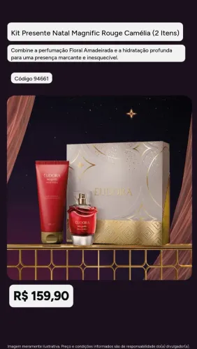 Kit Presente Natal Magnific Rouge Camélia (2 Itens)