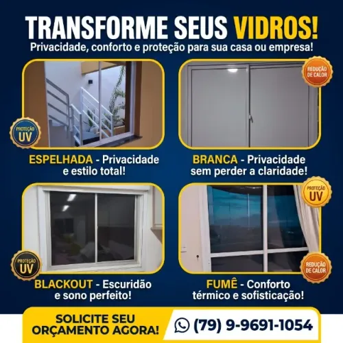Fumê, blackout, jateada, espelhada, branca e muito mais