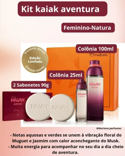 Kit presente Kaiak aventura feminino- com 4 itens 