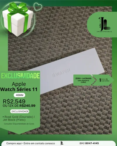 APPLE WATCH SÉRIES 11, 46MM, LACRADO, LANÇAMENTO!