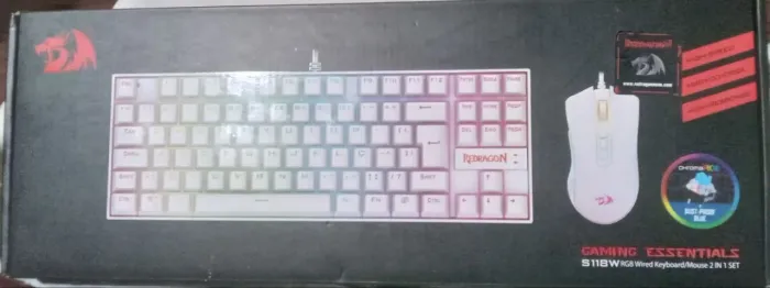 Kit Game Essentuals de Mouse e Teclado mecânico Redrafon S118W