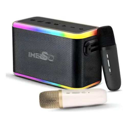 Caixa de Som Bluetooth Imenso 80w Led Rgb Com 2 Microfones X31