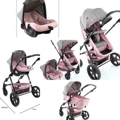 Carrinho de bebê Cosco Kids Travel System Poppy Duo - Rosa Mescla