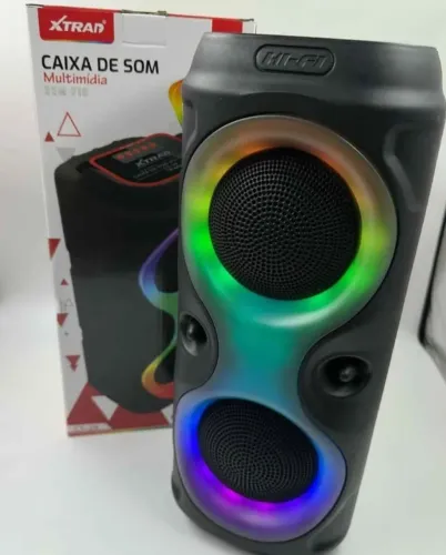 Caixa de Som Bluetooth Portátil - Altura 38cm Largura 16,5cm