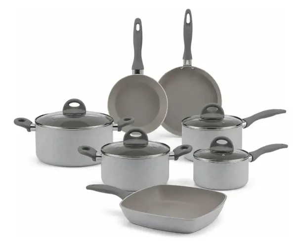 Jogo de panelas Brinox Ceramic Life Marble Blend - 7 peças