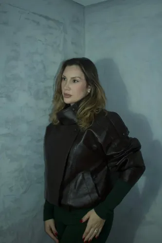 Jaqueta couro pu inspiração zara