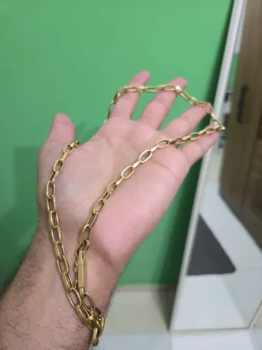 Cordão Ouro Masculino 18 kilates Cadeado 61/62 cm Oco 22g VALOR 11.600