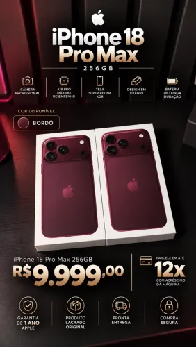 iPhone 18 Pro Max 256GB ? Bordô