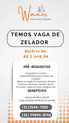 VAGA PARA ZELADOR