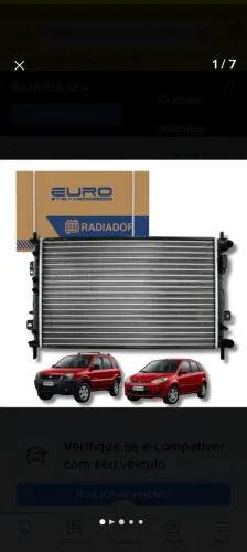 Radiador ford Ka e fiesta 2002 a 2011