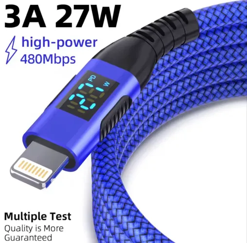 Cabo PD 27w USB C Lightning Com Display
