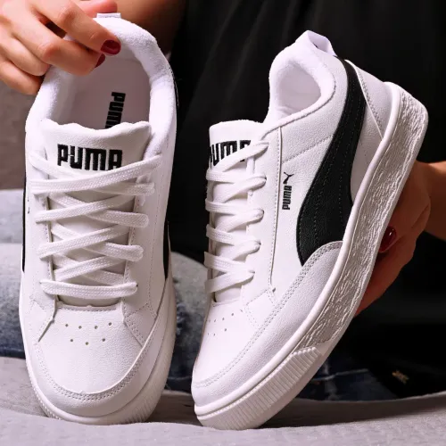 Tênis Puma Casual Masculino Chumbo e Branco | Cabedal em Camurça Suede Premium