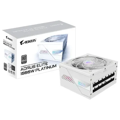 Fonte de Alimentação Gigabyte AORUS Elite GP-AE1000PM PG5 Ice 1000W ATX 3.1 / Modular / 80