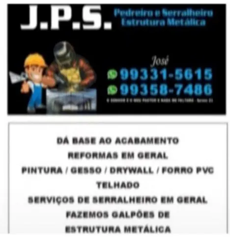 Pedreiro e serralheiro