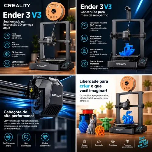 Impressora ender 3 V3 creality ender 3 v3 com 1k de filamentos 