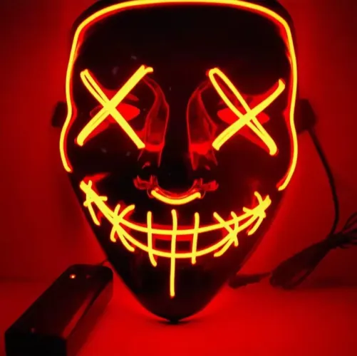 Máscara Para Fantasia Fotografia Vídeos Fios Neon Led