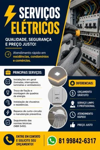 Eletricista Residencial e Predial - Instalações e Reparos