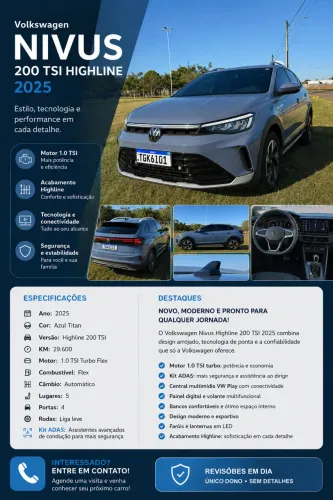 Volkswagen Nivus Highline 1.0 200 TSI Flex AUT 2025