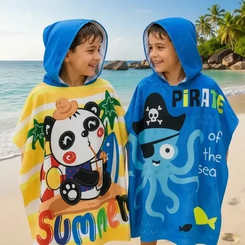 Toalha Poncho Infantil Com Capuz
