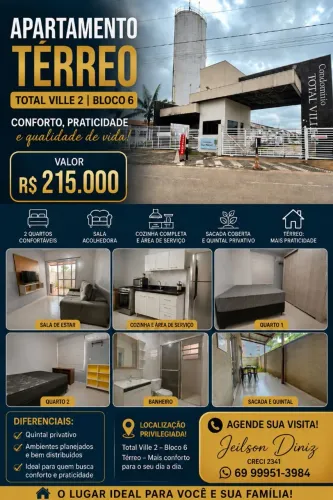 OPORTUNIDADE!! APARTAMENTO TERREO MOBILIADO